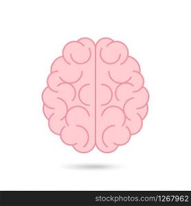 human brain pink isolated vector illustration white background