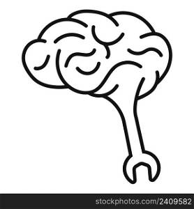 Human brain with wrench psychology concept work psychologist, psychotherapist