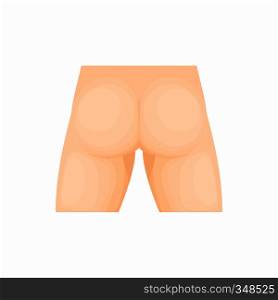 Human buttocks icon in cartoon style on a white background. Human buttocks icon, cartoon style