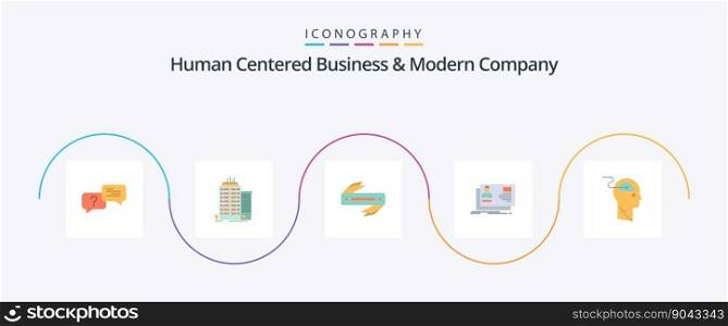 Human Centered Business And Modern Company Flat 5 Icon Pack Including cloud. card. knife. identity. id