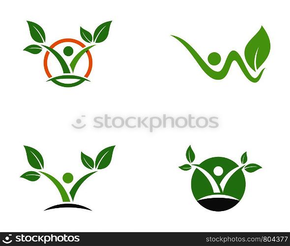 Human character logo sign,Health care logo. Nature logo sign
