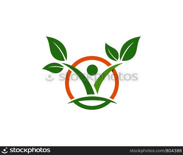 Human character logo sign,Health care logo. Nature logo sign