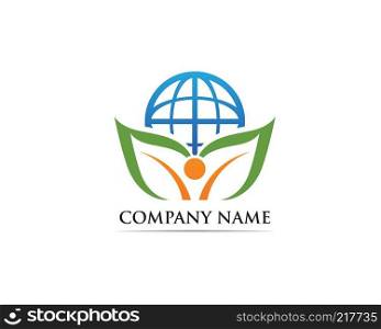 Human character logo sign,Health care logo. Nature logo sign. Green life logo sign