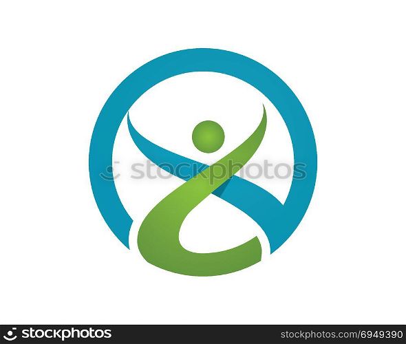 Human character logo sign Health care logo sign