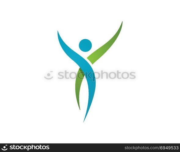 Human character logo sign Health care logo sign.