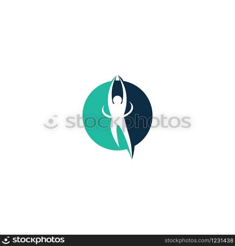 Human character logo sign Health care logo sign,Freedom vector logo concept illustration. Health logo sign.