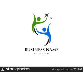 Human character logo sign Health care logo sign. Nature logo sign