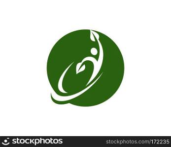 Human character logo sign Health care logo sign. Nature logo sign. Green life logo sign. Vector logo template. 