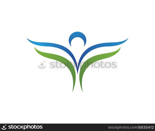 Human character logo sign. Human character logo sign Health care logo sign