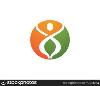 Human character logo sign . Human character logo sign Health care logo sign