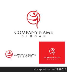 Human character logo sign illustration vector design