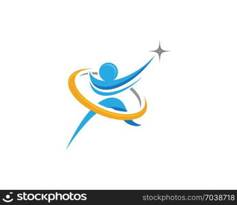 Human character logo sign illustration vector design