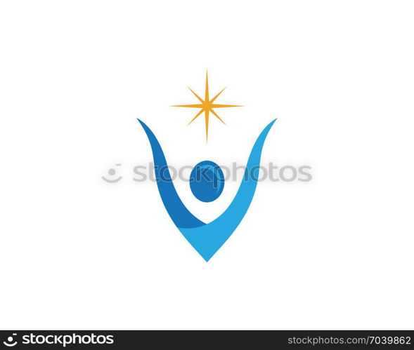 Human character logo sign illustration vector design