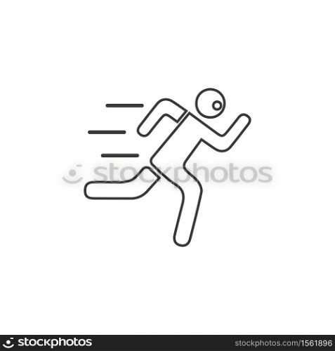 Human character logo sign . Running gesture illustration vector design