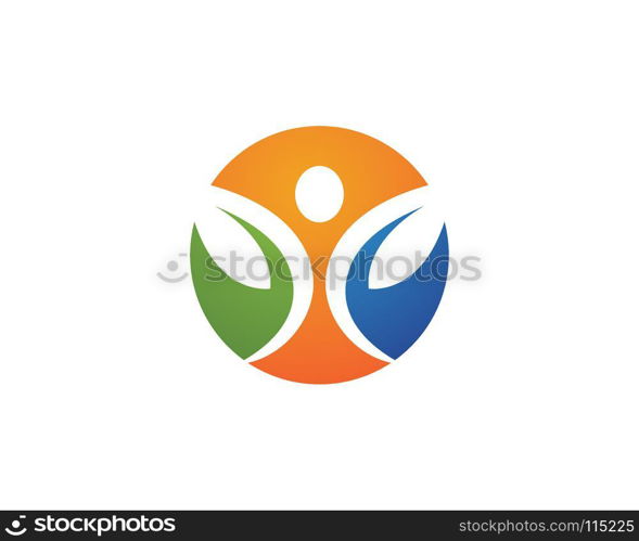 Human character with leaf logo sign illustration vector design