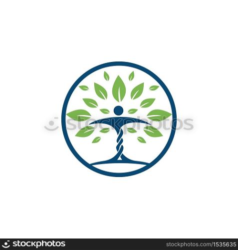 Human character with leaves logo design. Health and beauty salon logo.