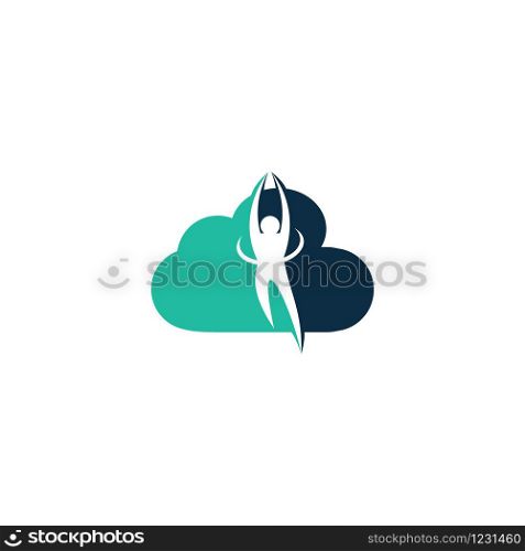 Human cloud vector logo design. Human health vector logo design.