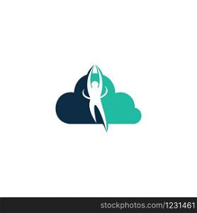 Human cloud vector logo design. Human health vector logo design.