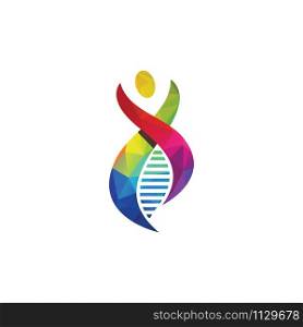 Human DNA and genetic logo design.