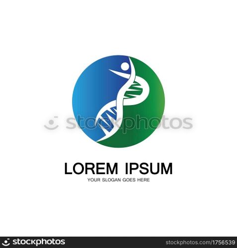 Human DNA logo icon design-vector