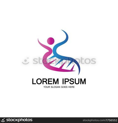 Human DNA logo icon design-vector