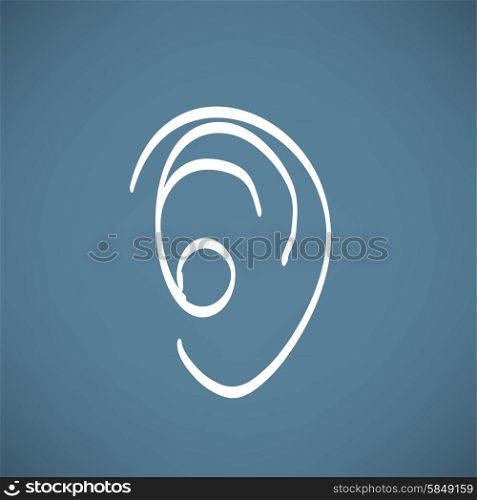 Human ear. Doodle style