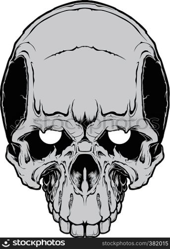 Human evil skull vector illustration