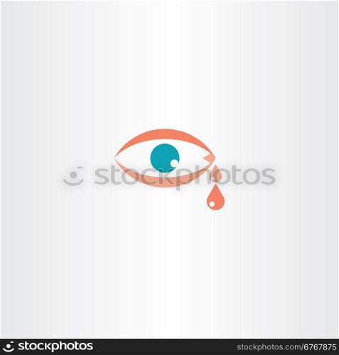 human eye cry tear vector icon logo design