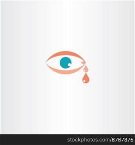 human eye cry tear vector icon logo design
