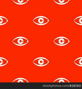Human eye pattern repeat seamless in orange color for any design. Vector geometric illustration. Human eye pattern seamless