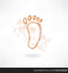 human footprint grunge icon