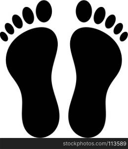 Human Footprint Icon, Foot Imprint Vector Art Illustration