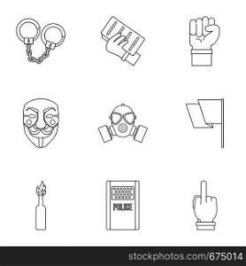 Human freedom icon set. Outline set of 9 human freedom vector icons for web isolated on white background. Human freedom icon set, outline style