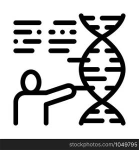 Human Genetics Research Biohacking Icon Vector Thin Line. Contour Illustration. Human Genetics Research Biohacking Icon Vector Illustration