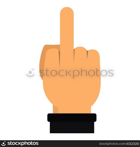 Human hand gesturing with middle finger icon flat isolated on white background vector illustration. Human hand gesturing with middle finger icon
