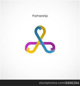 Human hand icon abstract logo design vector template.Business offer,teamwork,partnership icon.Corporate business and industrial logotype symbol.Vector illustration