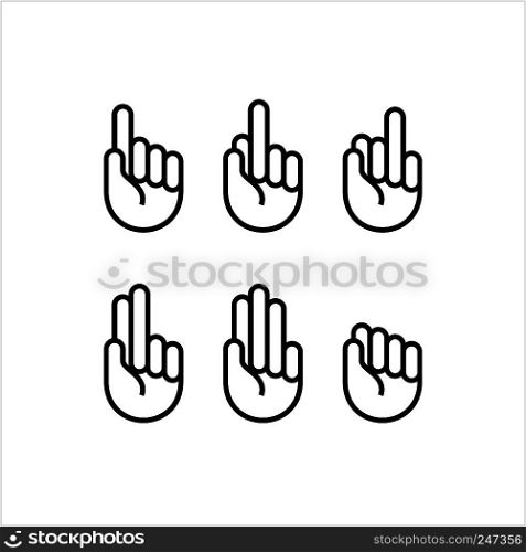 Human Hand Icon, Human Gesture Icon Vector Art Illustration