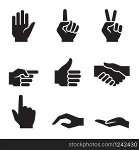 human hand symbol icon set