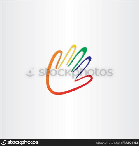 human hand with color fingers design