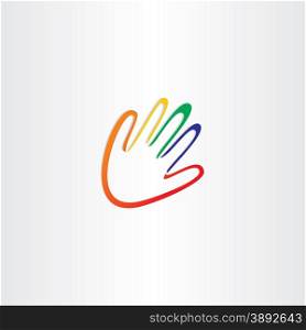 human hand with color fingers design