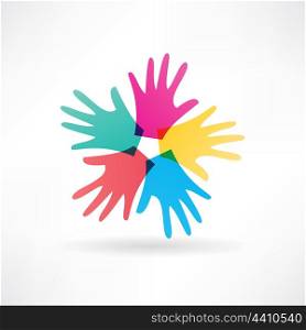 human hands abstraction icon