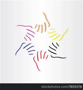 human hands all races abstract icon design