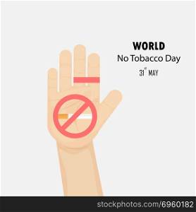 Human hands and Quit Tobacco vector logo design template.May 31s. Human hands and Quit Tobacco vector logo design template.May 31st World no tobacco day.No Smoking Day Awareness Idea Campaign for greeting Card,Poster,Brochure,Abstract background.Vector illustration.