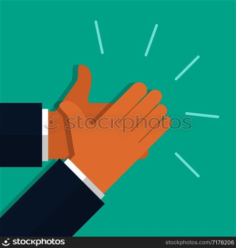 Human hands clapping in flat design. Applause, clapping, congratulation Eps10. Human hands clapping in flat design. Applause, clapping, congratulation.