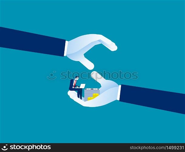 Human hands shielding profit representing insurance, Concept buisness vector illustration, Safety, Shielding,
