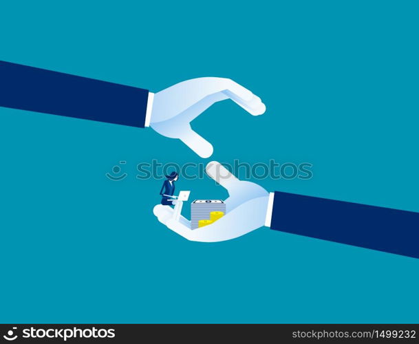 Human hands shielding profit representing insurance, Concept buisness vector illustration, Safety, Shielding