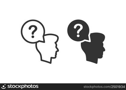 Human head with question icon. Vector illustration desing.