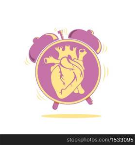 Human heart decease warning symbol. Heart attack and stroke prevention sign.