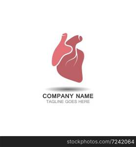 Human heart flat organ arteries vector design icon for medical health apps