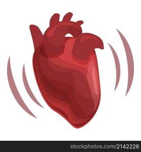 Human heart icon cartoon vector. Medical organ. Cardiac anatomy. Human heart icon cartoon vector. Medical organ